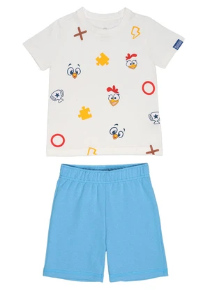 Conjunto Menino Galinha Pintadinha (Branco/Azul)) - GALINHA PINTADINHA