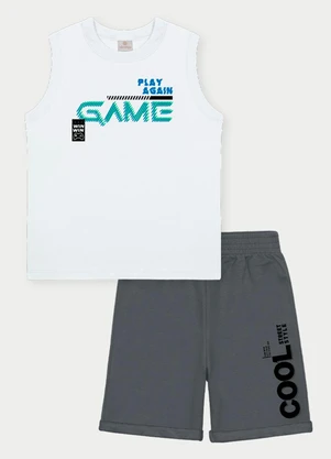 Abrange - Conjunto Menino Game Branco - ABRANGE