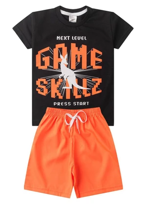 Rosa Azul - Conjunto Menino Game Skillz Kangulu Preto - ROSA AZUL