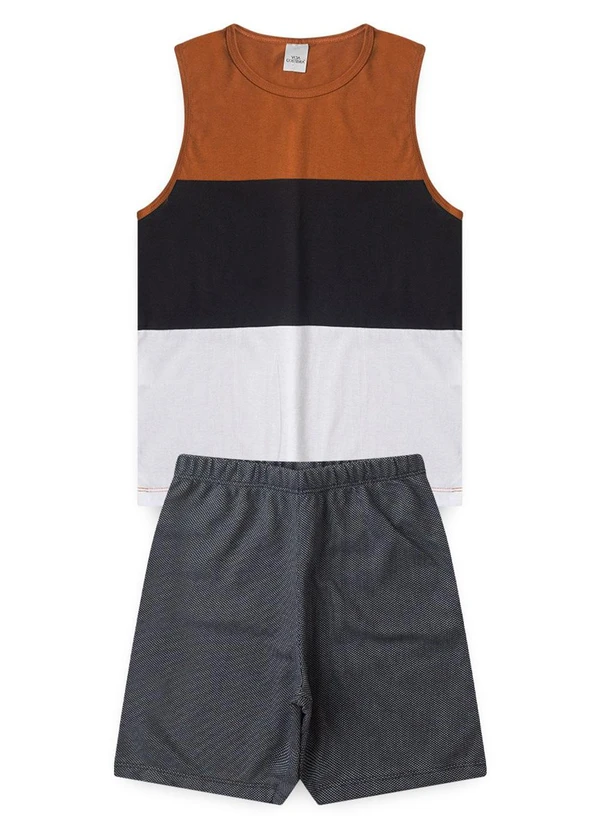 Vida Costeira - Conjunto Menino Infantil Regata Tricolo Caramelo 3