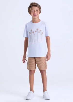 Vida Costeira - Conjunto Menino Infantil Tropical Branco - VIDA COSTEIRA