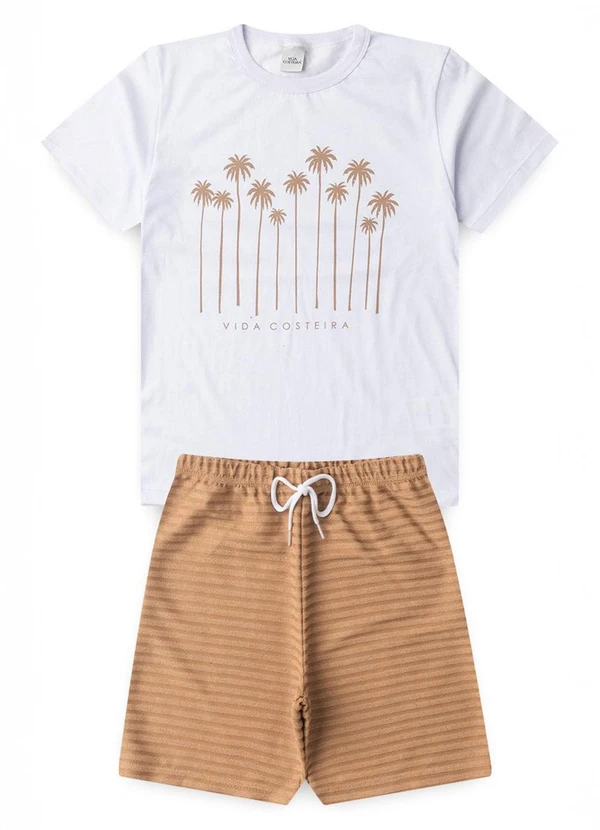 Vida Costeira - Conjunto Menino Infantil Tropical Branco 3