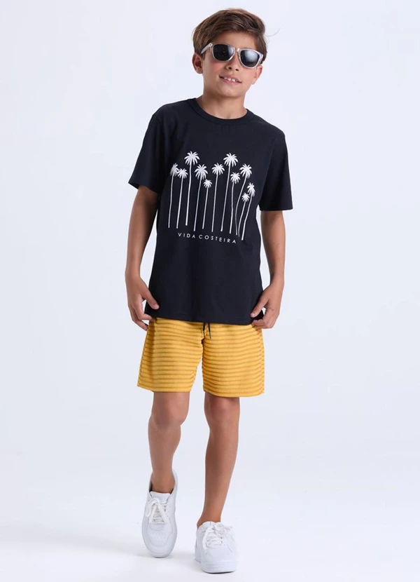 Vida Costeira - Conjunto Menino Infantil Tropical Pretoo