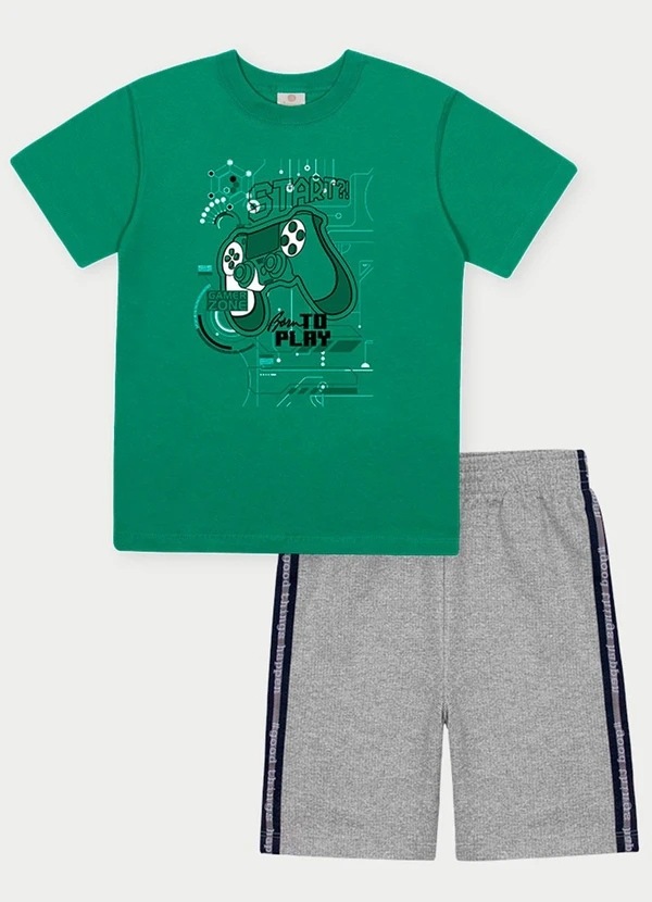 Abrange - Conjunto Menino Joystick Cinza