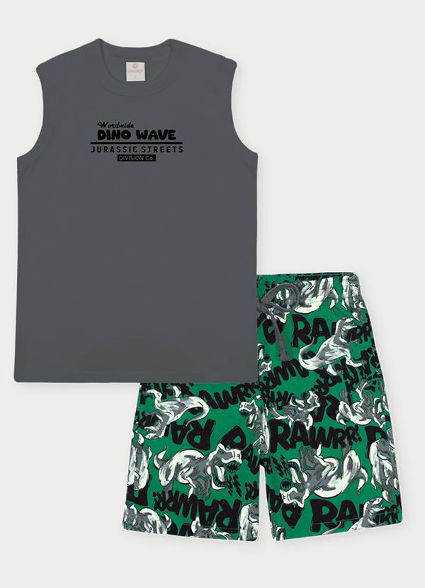 Abrange - Conjunto Menino Jurassic Streets Cinza