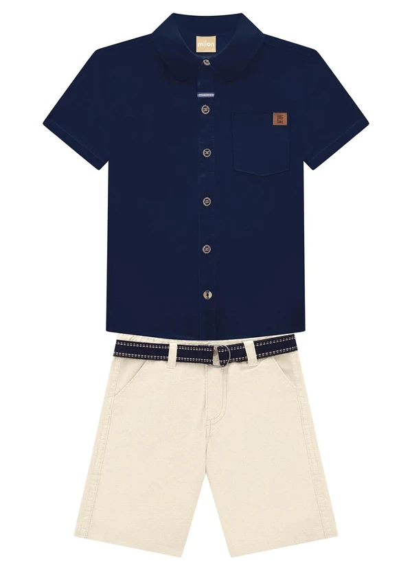 Milon - Conjunto Menino Liso Azul Marinho 2
