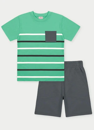 Abrange - Conjunto Menino Listrado Verde - ABRANGE
