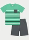 Abrange - Conjunto Menino Listrado Vermelho - variação: Verde