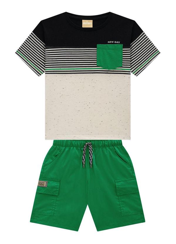 Milon - Conjunto Menino Listras Preto