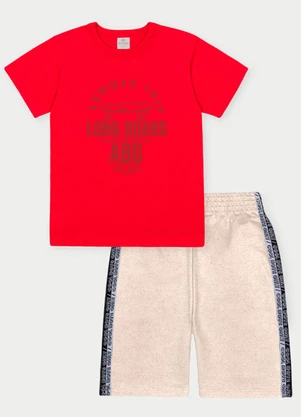 Abrange - Conjunto Menino Long Board Vermelho - ABRANGE
