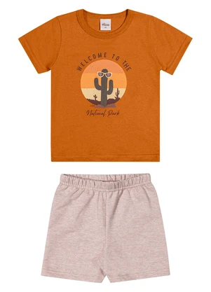 Elian - Conjunto Menino Manga Curta Cacto Laranja - ELIAN