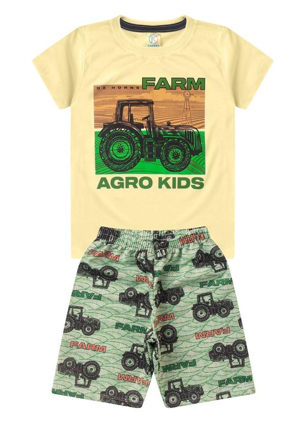 Rovi Kids - Conjunto Menino Meia Malha Estampado Amarelo