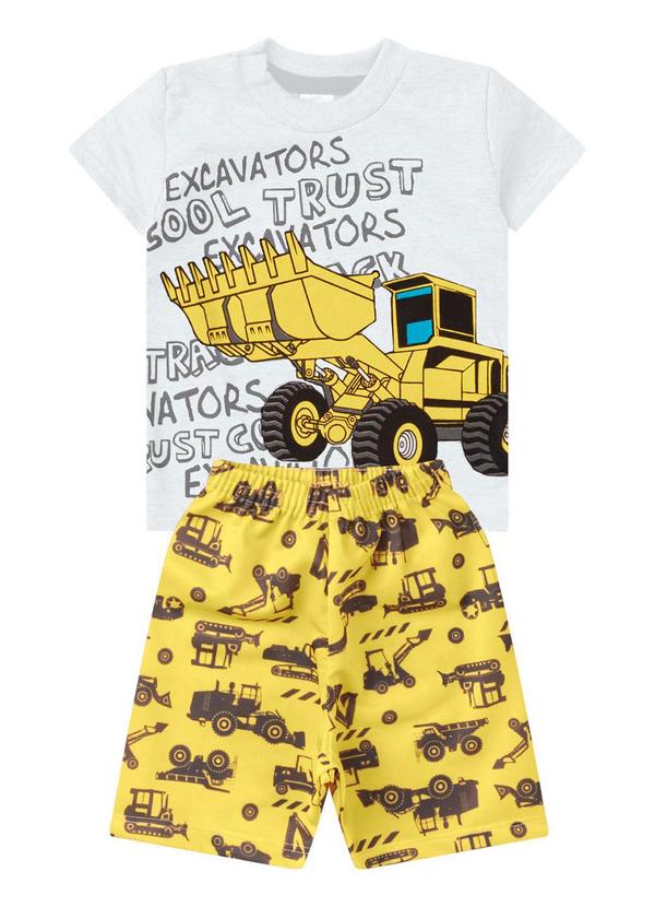 Rovi Kids - Conjunto Menino Meia Malha Estampado Branco