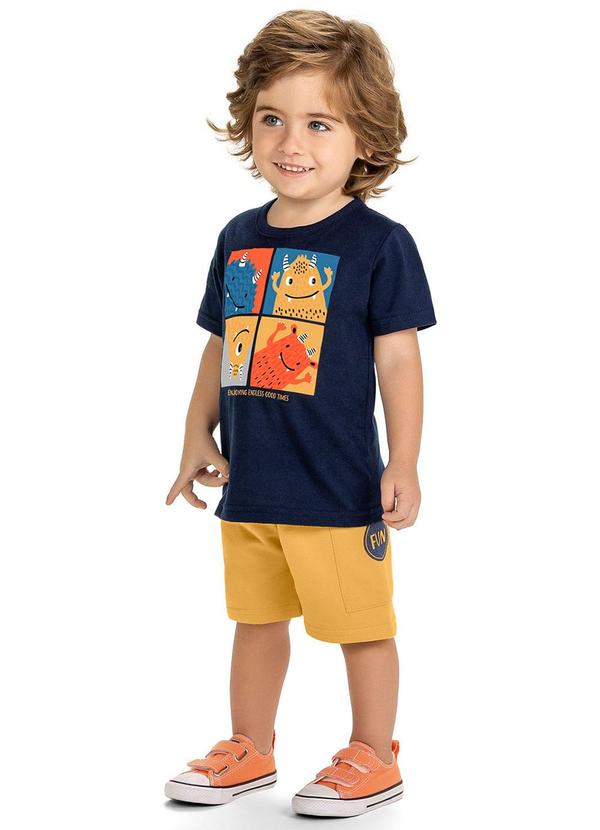 Kyly - Conjunto Menino Monstrinhos Azul Marinho