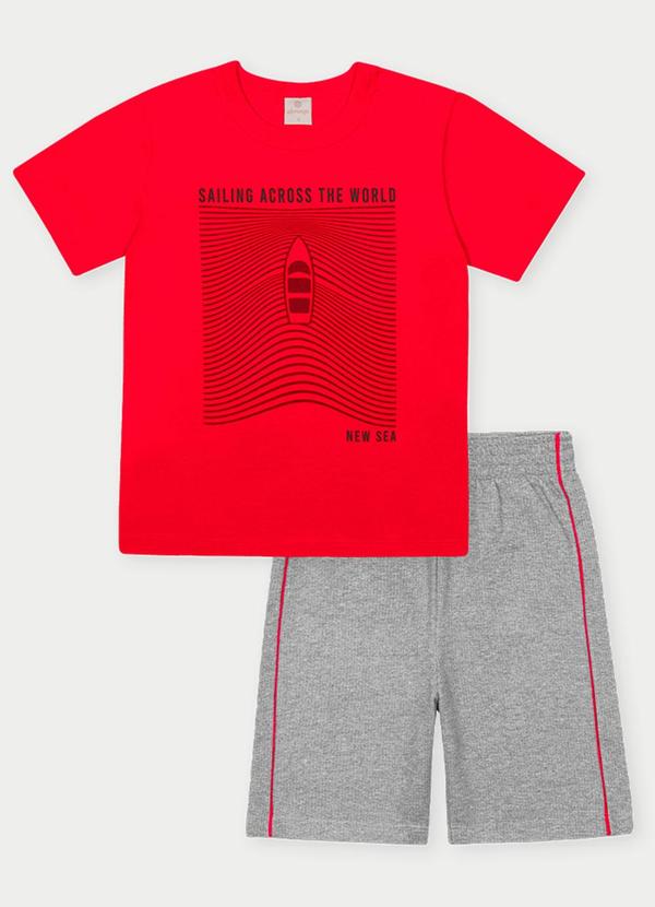 Abrange - Conjunto Menino New Sea Vermelho