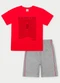 Abrange - Conjunto Menino New Sea Bege - variação: Vermelho