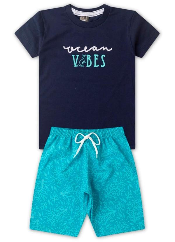 Rosa Azul - Conjunto Menino Ocean Vibes Kangulu Azul