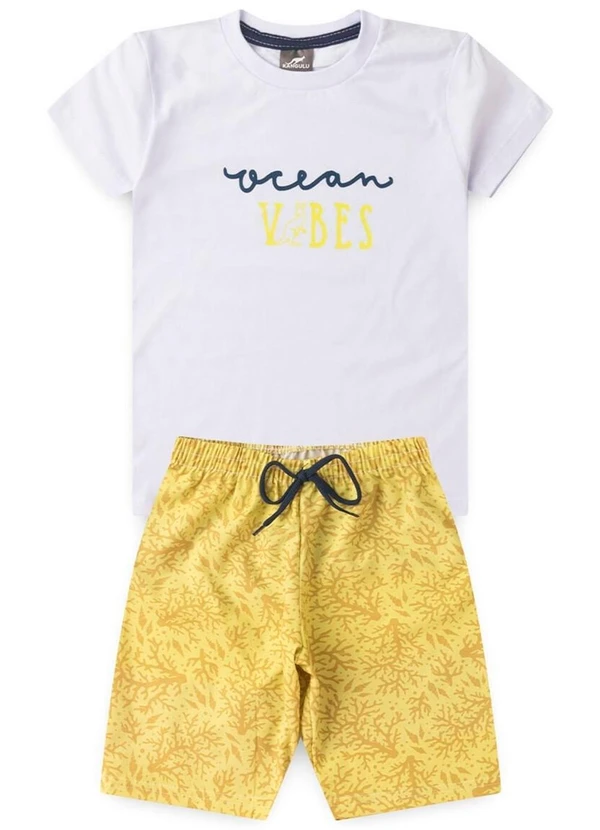 Rosa Azul - Conjunto Menino Ocean Vibes Kangulu Branco 2