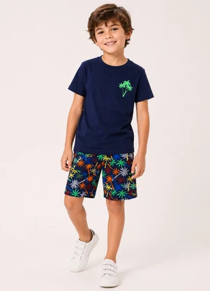 Rosa Azul - Conjunto Menino Palmeiras Verão Azul Marinho - ROSA AZUL
