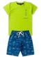 Rosa Azul - Conjunto Menino Praia Kangulu Branco - variação: Verde Lima
