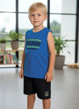 Multimarcas - Conjunto Menino Regata e Bermuda Azul - MULTIMARCAS