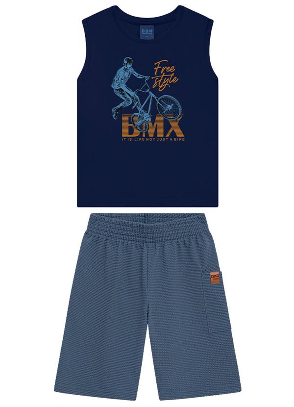 Ddk - Conjunto Menino Regata e Bermuda Azul 2