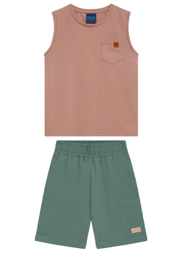 Ddk - Conjunto Menino Regata e Bermuda Bege 2