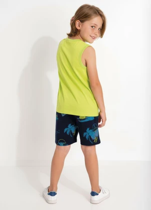 Multimarcas - Conjunto Menino Regata e Bermuda Verde - MULTIMARCAS