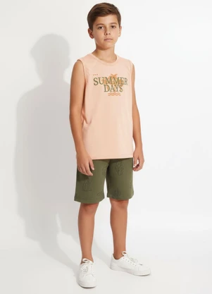 Multimarcas - Conjunto Menino Regata e Bermuda Verde - MULTIMARCAS