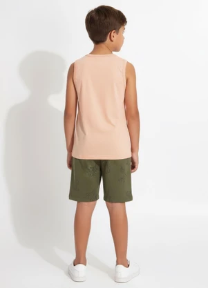 Multimarcas - Conjunto Menino Regata e Bermuda Verde - MULTIMARCAS