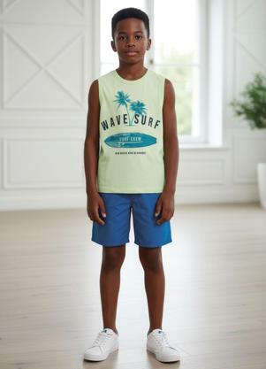 Conjunto Menino Regata e Bermuda (Verde)