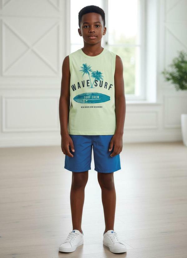 Conjunto Menino Regata e Bermuda (Verde)