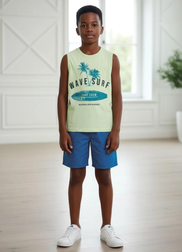 Multimarcas - Conjunto Menino Regata e Bermuda Verde 1