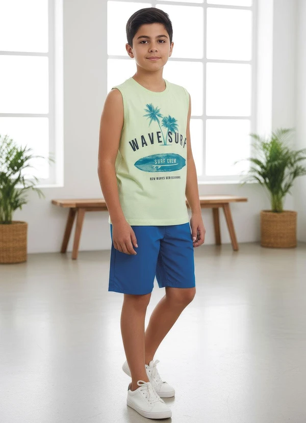 Multimarcas - Conjunto Menino Regata e Bermuda Verde 4