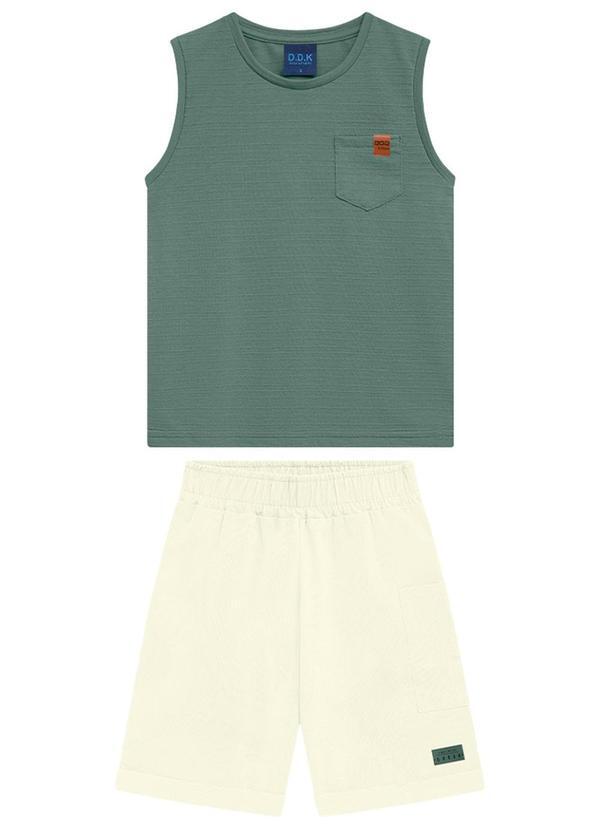 Ddk - Conjunto Menino Regata e Bermuda Verde
