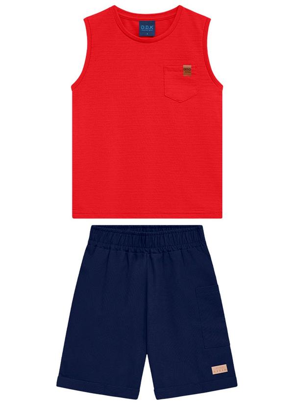 Ddk - Conjunto Menino Regata e Bermuda Vermelha 1