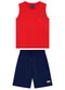 Ddk - Conjunto Menino Regata e Bermuda Verde - variação: Vermelha