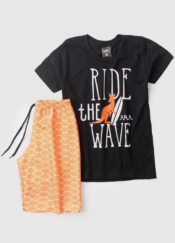 Rosa Azul - Conjunto Menino Ride The Wave Kangulu Preto 1