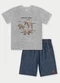 Abrange - Conjunto Menino Robôs Dinossauros Cinza - variação: Cinza