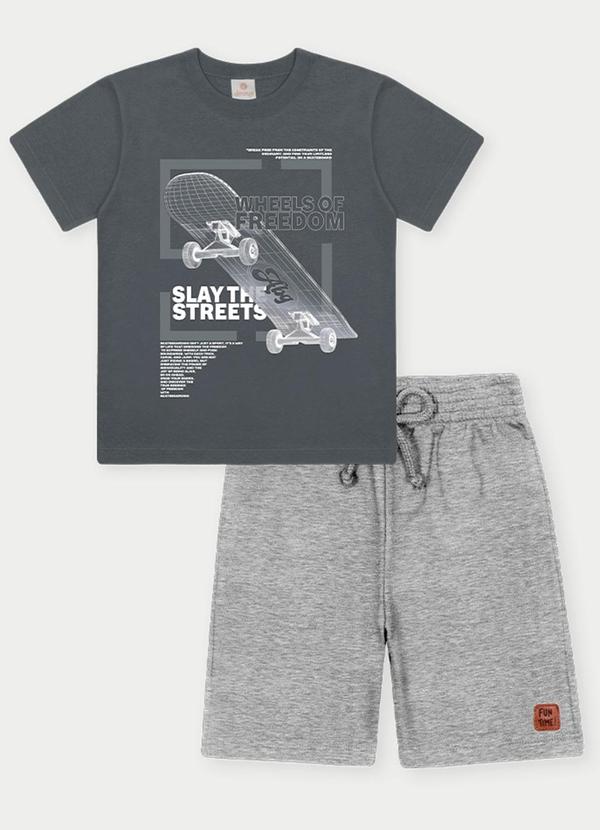Abrange - Conjunto Menino Skate Cinza