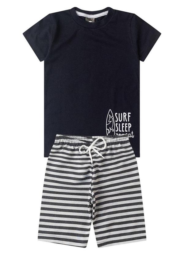 Rosa Azul - Conjunto Menino Surf Sleep Kangulu Preto