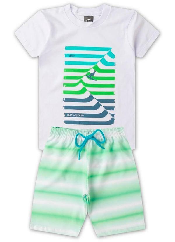 Rosa Azul - Conjunto Menino Surf Way Of Life Kangulu Branco 2