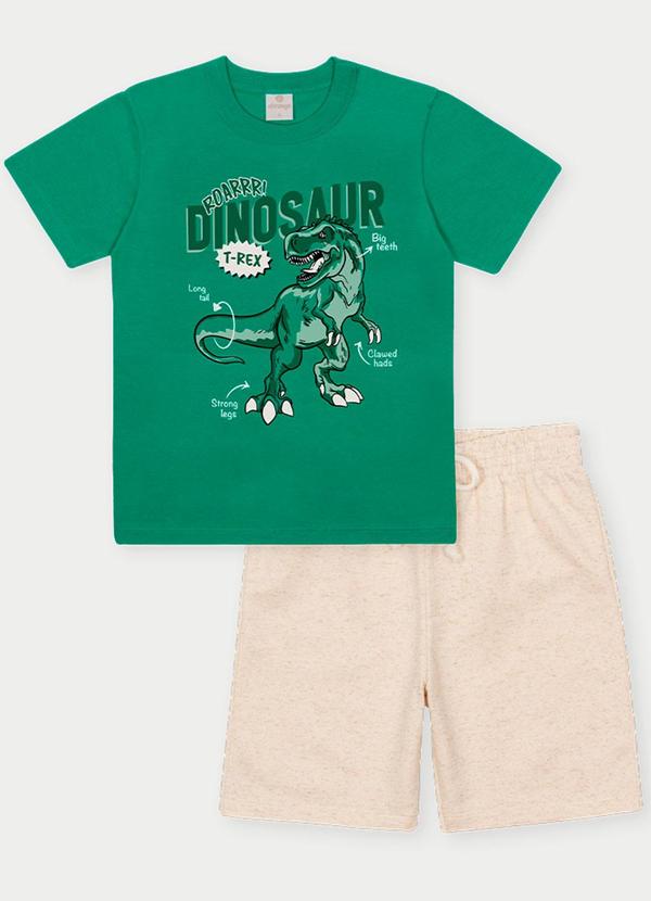 Abrange - Conjunto Menino T-Rex Verde