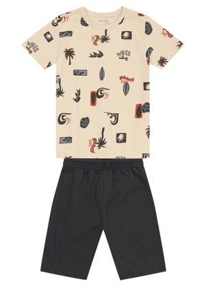 Brandili - Conjunto Menino Tropical de Surf Natural - BRANDILI