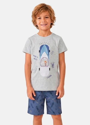 Keki Boys - Conjunto Menino Verão Born To Skate Shark Mescla - KEKI BOYS