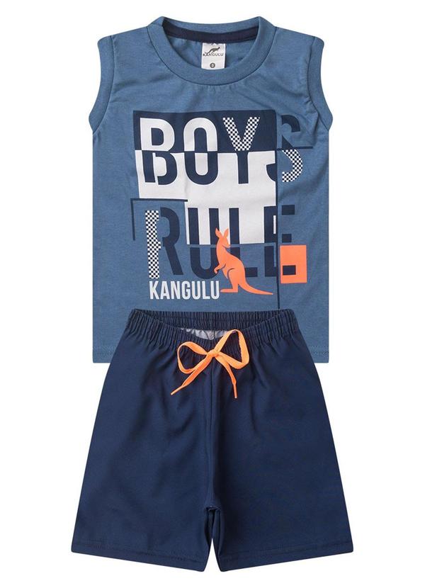 Rosa Azul - Conjunto Menino Verão Boys Kangulu Azul