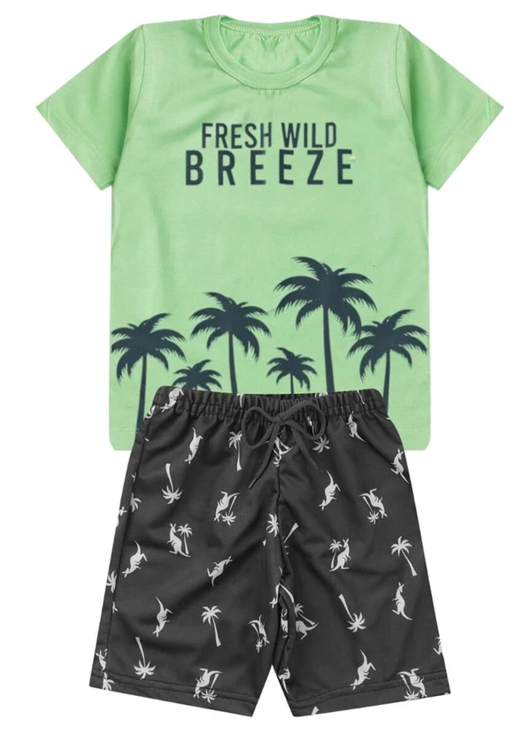 Rosa Azul - Conjunto Menino Verão Breeze Kangulu Verde