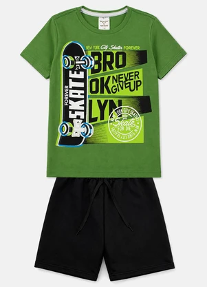 Keki Boys - Conjunto Menino Verão Forever Skate Verde - KEKI BOYS