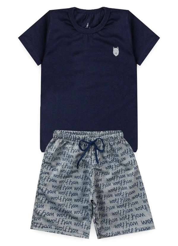Rosa Azul - Conjunto Menino Verão Lobo Kangulu Marinho