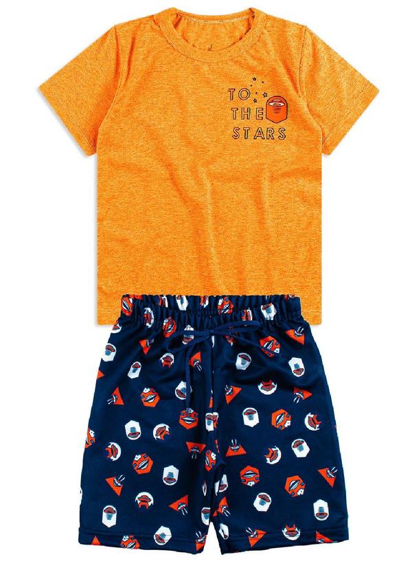 Rosa Azul - Conjunto Menino Verão Nave Kangulu Laranja